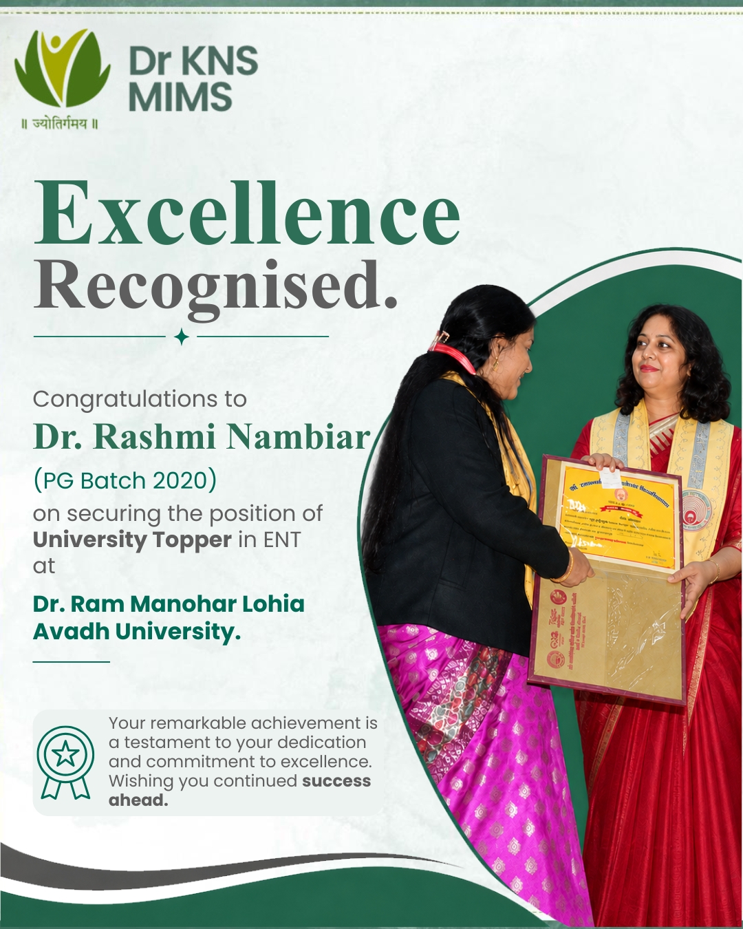 A Proud Achievement !